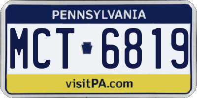PA license plate MCT6819