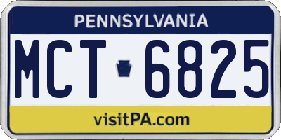 PA license plate MCT6825