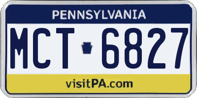 PA license plate MCT6827
