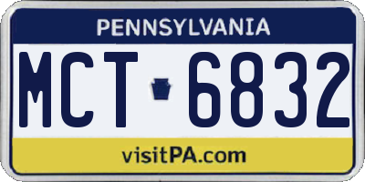 PA license plate MCT6832