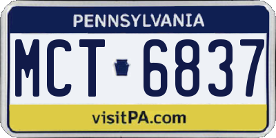 PA license plate MCT6837