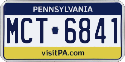 PA license plate MCT6841