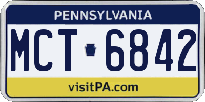 PA license plate MCT6842
