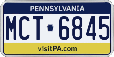 PA license plate MCT6845