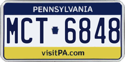 PA license plate MCT6848
