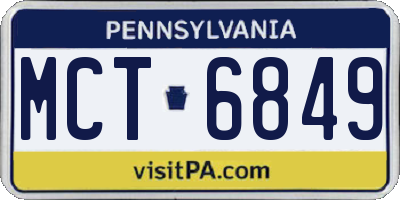 PA license plate MCT6849