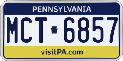 PA license plate MCT6857