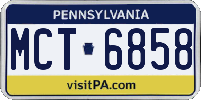 PA license plate MCT6858