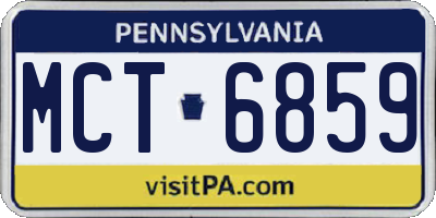 PA license plate MCT6859