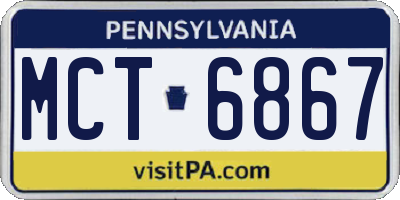 PA license plate MCT6867