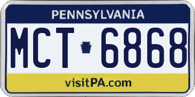 PA license plate MCT6868