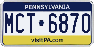 PA license plate MCT6870