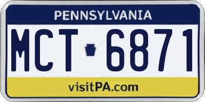 PA license plate MCT6871