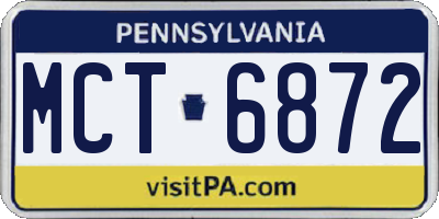 PA license plate MCT6872