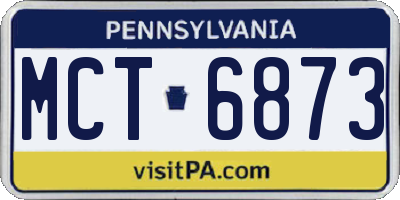 PA license plate MCT6873