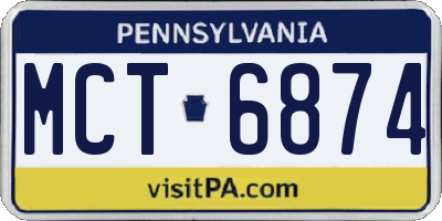 PA license plate MCT6874