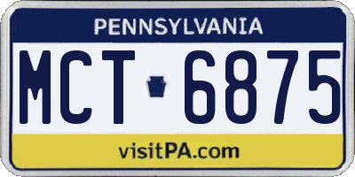 PA license plate MCT6875