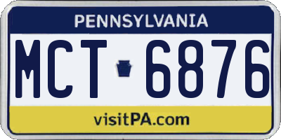 PA license plate MCT6876