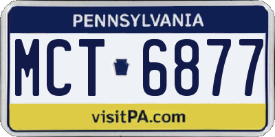 PA license plate MCT6877