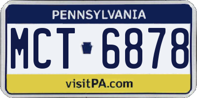 PA license plate MCT6878