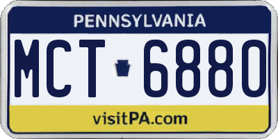 PA license plate MCT6880