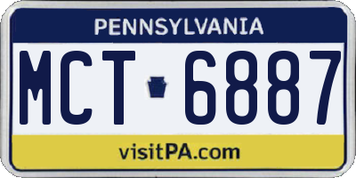 PA license plate MCT6887