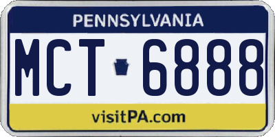 PA license plate MCT6888