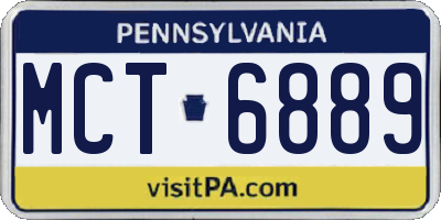 PA license plate MCT6889