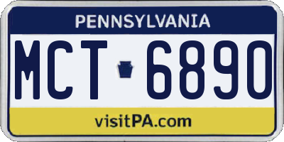 PA license plate MCT6890