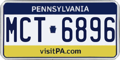 PA license plate MCT6896