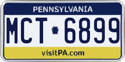 PA license plate MCT6899