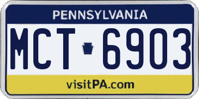 PA license plate MCT6903