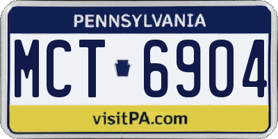 PA license plate MCT6904