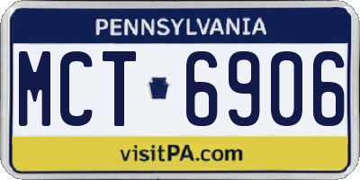 PA license plate MCT6906