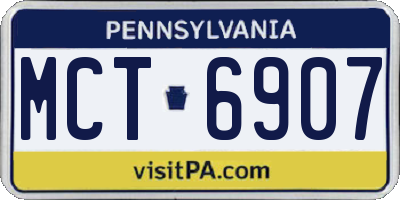 PA license plate MCT6907