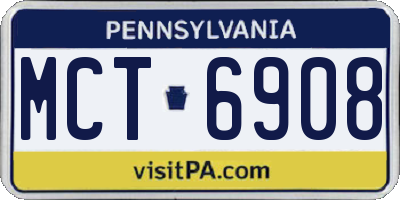 PA license plate MCT6908