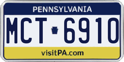 PA license plate MCT6910