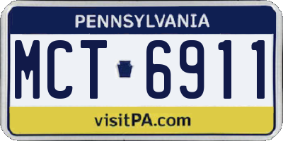 PA license plate MCT6911