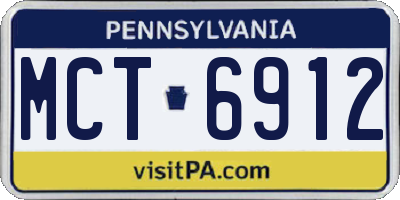 PA license plate MCT6912