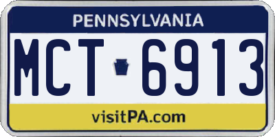 PA license plate MCT6913