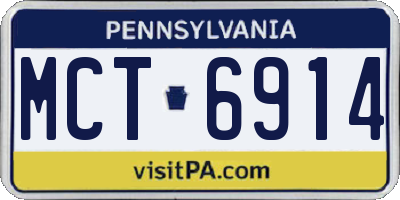 PA license plate MCT6914