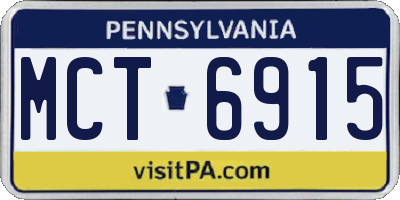 PA license plate MCT6915