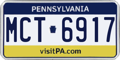 PA license plate MCT6917