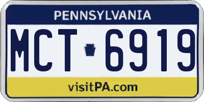 PA license plate MCT6919
