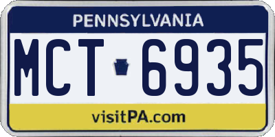 PA license plate MCT6935