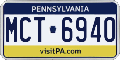 PA license plate MCT6940
