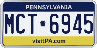 PA license plate MCT6945