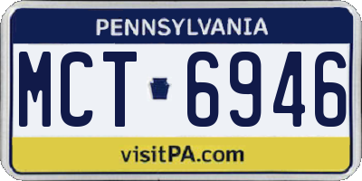 PA license plate MCT6946