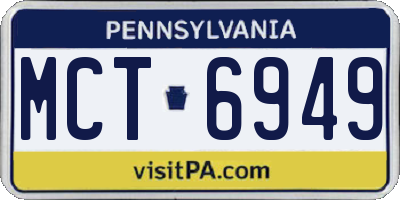 PA license plate MCT6949
