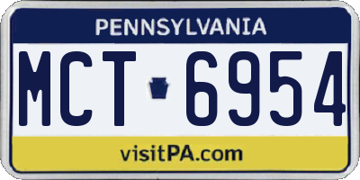 PA license plate MCT6954